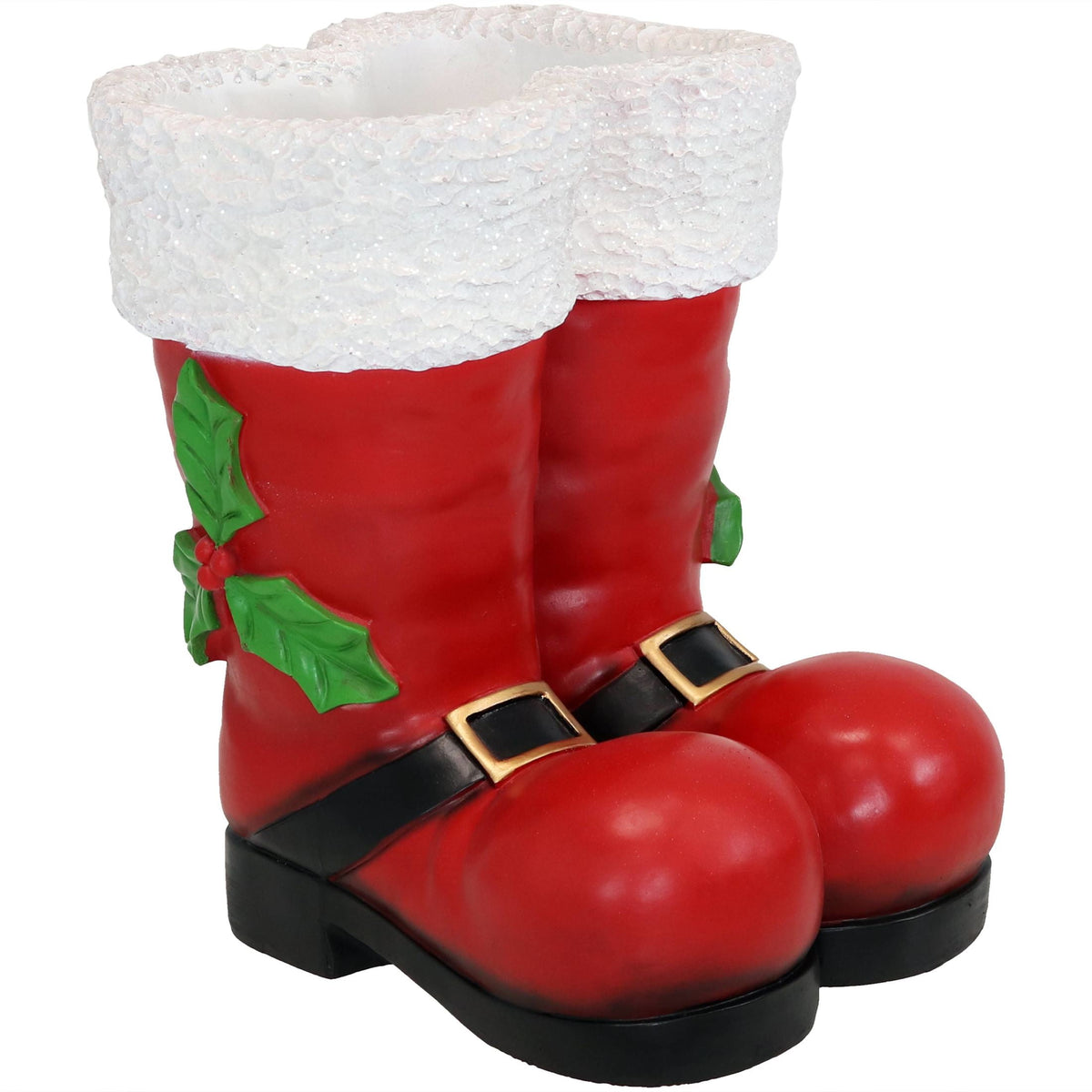 Sunnydaze 13 in Polyresin Santa Boots Christmas Decor Statue