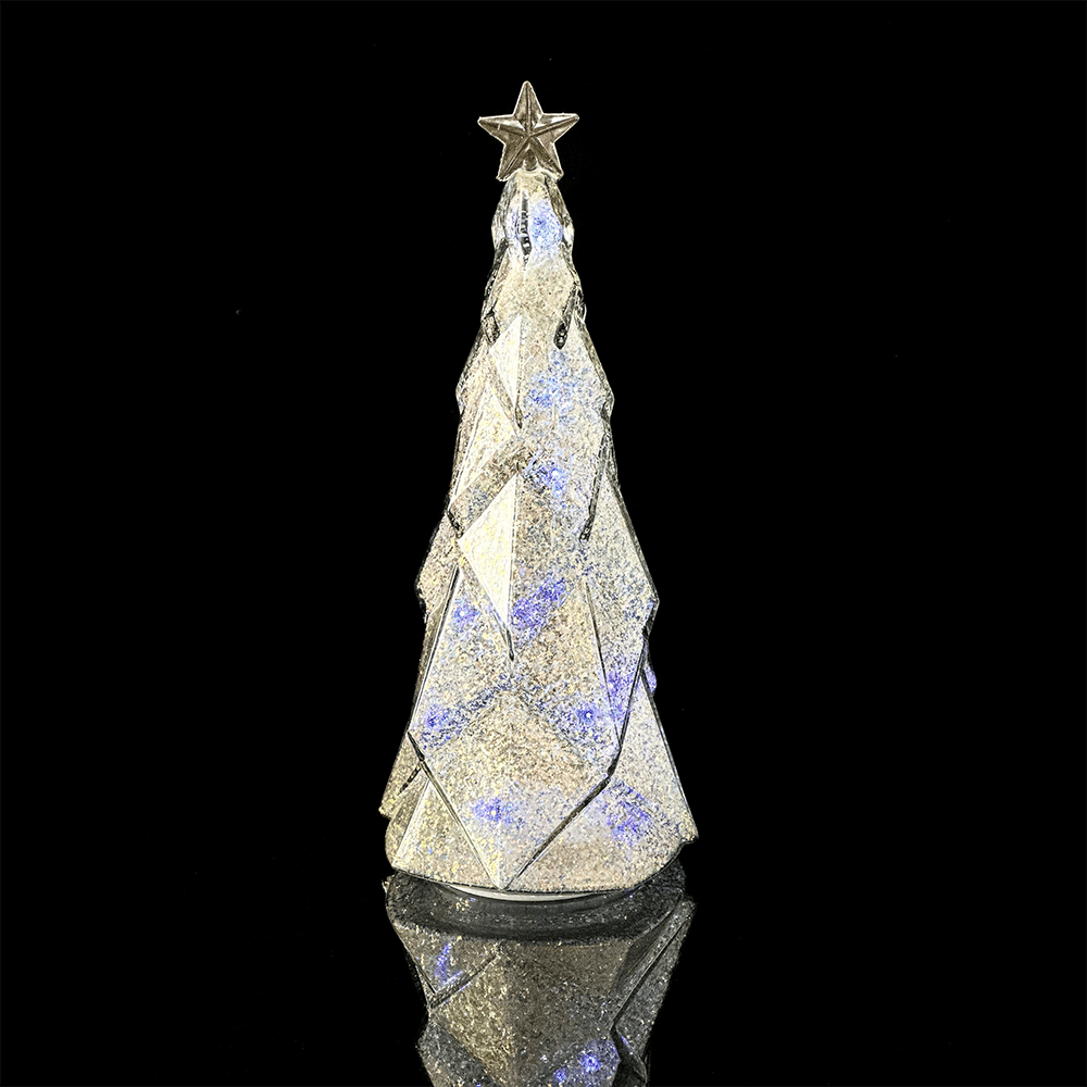Tower Glass Christmas Tree-Christmas Tree Light Decorations, Colorful Tabletop Holiday Decoration, Colorful Tree For Indoor Holiday Decor, Christmas Eve Night Decor