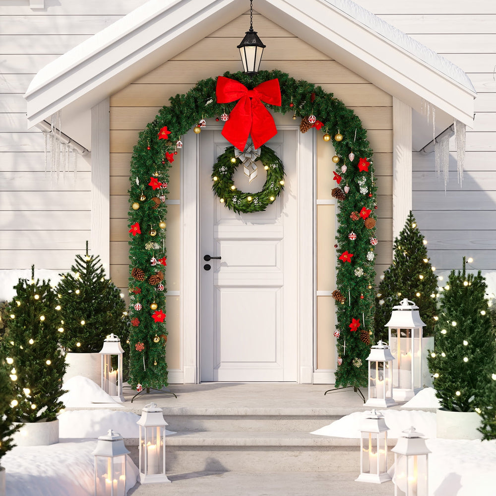 UBesGoo Christmas Arch Christmas Tree Arch Christmas Garland Decoration 8.5Ft w/ Decorative Accessories