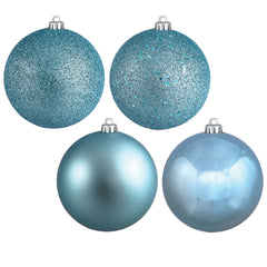 Avelune™ Vickerman 6" Frosty Mint 4-Finish Ball Ornament Assortment