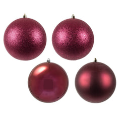 Avelune™ Vickerman 6" Frosty Mint 4-Finish Ball Ornament Assortment
