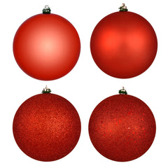 Avelune™ Vickerman 6" Frosty Mint 4-Finish Ball Ornament Assortment