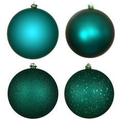 Avelune™ Vickerman 6" Frosty Mint 4-Finish Ball Ornament Assortment