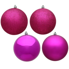 Avelune™ Vickerman 6" Frosty Mint 4-Finish Ball Ornament Assortment