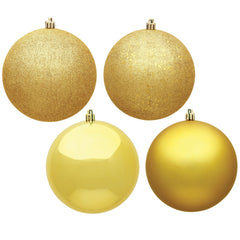 Avelune™ Vickerman 6" Frosty Mint 4-Finish Ball Ornament Assortment