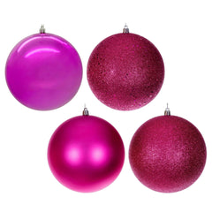 Avelune™ Vickerman 6" Frosty Mint 4-Finish Ball Ornament Assortment