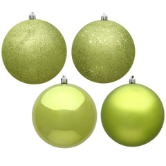 Avelune™ Vickerman 6" Frosty Mint 4-Finish Ball Ornament Assortment