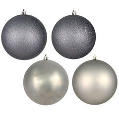 Avelune™ Vickerman 6" Frosty Mint 4-Finish Ball Ornament Assortment