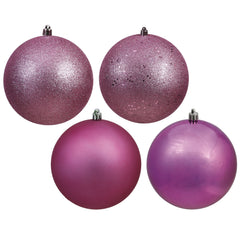 Avelune™ Vickerman 6" Frosty Mint 4-Finish Ball Ornament Assortment