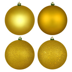 Avelune™ Vickerman 6" Frosty Mint 4-Finish Ball Ornament Assortment