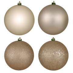 Avelune™ Vickerman 6" Frosty Mint 4-Finish Ball Ornament Assortment