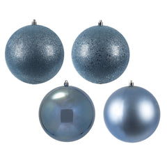 Avelune™ Vickerman 6" Frosty Mint 4-Finish Ball Ornament Assortment