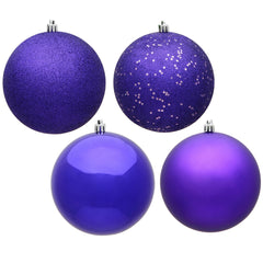 Avelune™ Vickerman 6" Frosty Mint 4-Finish Ball Ornament Assortment