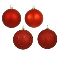 Avelune™ Vickerman 6" Frosty Mint 4-Finish Ball Ornament Assortment