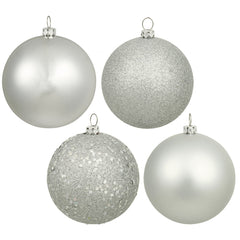 Avelune™ Vickerman 6" Frosty Mint 4-Finish Ball Ornament Assortment