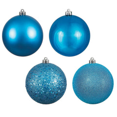 Avelune™ Vickerman 6" Frosty Mint 4-Finish Ball Ornament Assortment