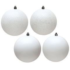 Avelune™ Vickerman 6" Frosty Mint 4-Finish Ball Ornament Assortment