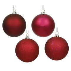 Avelune™ Vickerman 6" Frosty Mint 4-Finish Ball Ornament Assortment