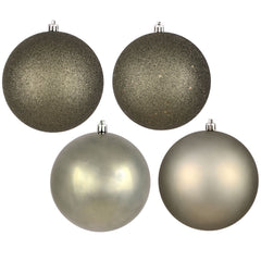 Avelune™ Vickerman 6" Frosty Mint 4-Finish Ball Ornament Assortment