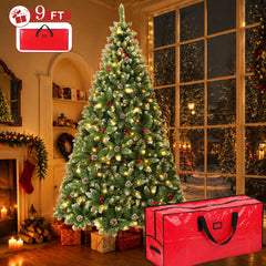 Avelune™ Yexmas 7.5FT Pre-Lit Christmas Tree with Pinecones and Red