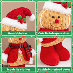 2PCS Gingerbread Christmas Decorations,Christmas Decorations Indoor,Christmas Gingerbread Man Plush,Christmas Stuffed Doll Gifts for Tiered Tray Party Decor Home