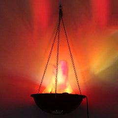 Eurhowing LED Flame Light, Realistic 3D Flickering Fire Effect Lamp, 110V Electric Flameless Fire Hanging Cauldron for Holiday, Christmas, Home Decor, 2 Pack