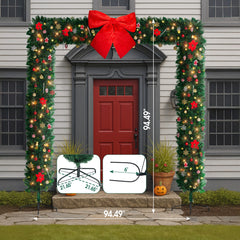Pre-Lit 7.9ft Christmas Archway with 1,650 Branches, Warm White LED Lights, DIY Ornaments, Flat-Top Green PVC Arch for Indoor/Outdoor Holiday Decorations