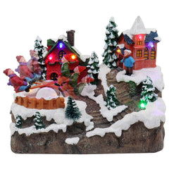 Christmas Village Rocking Seesaw Animated Pre-lit Winter Snow Town Perfect Addition to Your Christmas Indoor Decorations & Christmas Village Display