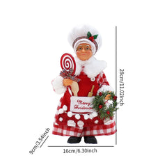 balikha Christmas Chef Ms Claus Figurine Chef Statue Centerpiece Collectible Xmas Gift Christmas Decoration for Home Fireplace Party C