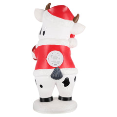 Lighted Blow Mold Cow Indoor/Outdoor Christmas Decoration, Red/White/Black, 24", by Holiday Time