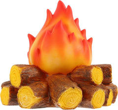ABCISI LED Fake Campfire Lamp, Battery Powered Artificial Fire, Fake Flame with Realistic Log Flameless Candle for Halloween Christmas Campfire Party Decorations