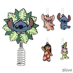  Mini Christmas Tree Topper and Ornaments (Disney Lilo & Stitch), 5 Count