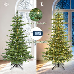 Bringstar 6Ft Prelit Christmas Tree, Premium Artificial Tree with 814 Realistic PE&PVC Mixed Tips, 400 Warm Lights