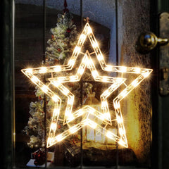 14" 50 Lighted Star Christmas Window Silhouette Decoration Lights for Christmas,Party,Home,Patio Lawn,Garden