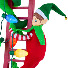  27.5" Tree Trimmer Elves on a Ladder Decoration, Red