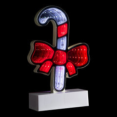 Northlight LED 3D Candy Cane with Bow Christmas Infinity Mirror - 8"