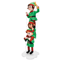 Tekky Toys TT93145 6 Ft. 5 3/4" Light-Up LED Elf Stack with Sound Indoor & Outdoor Christmas Decoration