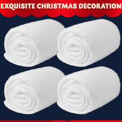 Joyfy Christmas Snow Blanket Roll (3x8ft, 4 Pack) for Christmas Decorations, Country Displays, Under the Christmas Tree - Thick White Soft Fake Snow Cover for Holiday Decorations and Winter Displays