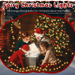 Fairy Lights Christmas Tree Lights 99 FT 300 LED String Lights for Indoor Outdoor Home,Garden,Christmas,Party Decoration(Warm White)