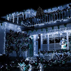 Morttic 132FT 400 LED Christmas Lights, Christmas String Lights Plug in with 8 Modes, Waterproof Christmas Decorations for Xmas Indoor Outdoor Party Home Tree Decor, White