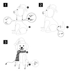 Indoor/Outdoor Light-Up Plush Dog Christmas Decoration with 35 LED Lights, Warm White, 19", by Holiday Time