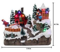 Christmas Village Rocking Seesaw Animated Pre-lit Winter Snow Town Perfect Addition to Your Christmas Indoor Decorations & Christmas Village Display