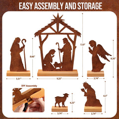  Christmas Tabletop Decorations Indoor 5pcs Nativity Scene Christmas Decor Xmas Decoration