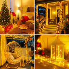 Fairy Lights Plug in with Remote, 66FT 200 LED Outdoor Waterproof String Lights with Timer and 8 Modes, for Indoor Bedroom Patio Garden Wedding Decor, Warm White
