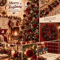 Velvet Ball Ornaments Christmas Balls Burgundy Red 12 PCS 2.36-Inch Xmas Tree Ball Ornaments for Christmas Trees Decorations Gifts Party Door Garland Wreath Decor