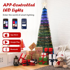  6.2 FT Pop-up Lighted Christmas Tree Pre-Lit Xmas Tree W/282 RGB LED Lights