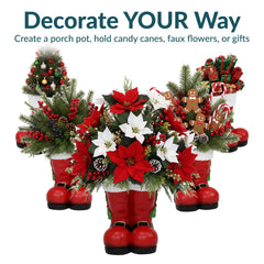 Sunnydaze 13 in Polyresin Santa Boots Christmas Decor Statue
