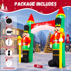 Yexmas 10FT Christmas Inflatable Archway, Blow Up Nutcracker Soldier Arch Decoration with Built-in LED, Xmas Outdoor Decor for Lawn Yard Garden Party Home Indoor Holiday