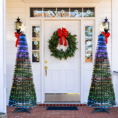  6.2 FT Pop-up Lighted Christmas Tree Pre-Lit Xmas Tree W/282 RGB LED Lights