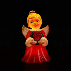  Decorative 12-inch Blow Mold Angel, Red